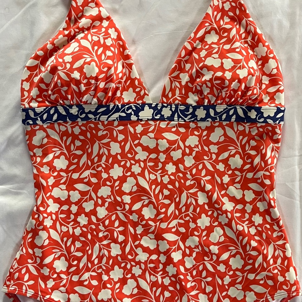 Boden Coral and Blue Swim Suit- US size 14